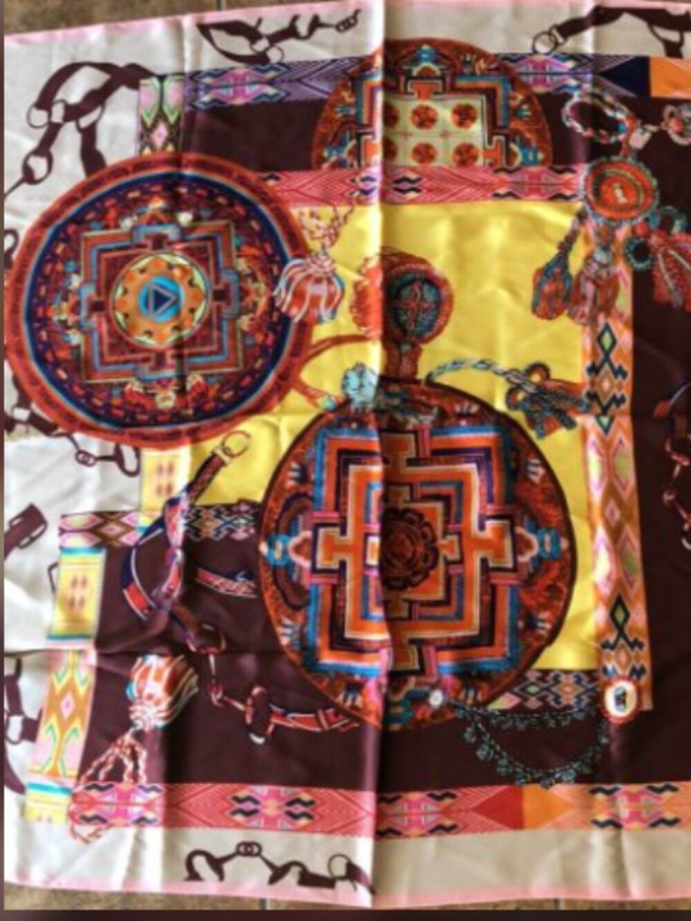 Aztec Native Southwestern Silk Scarf- Oversized